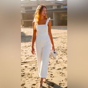 BDG Emmey Denim Jumpsuit - white